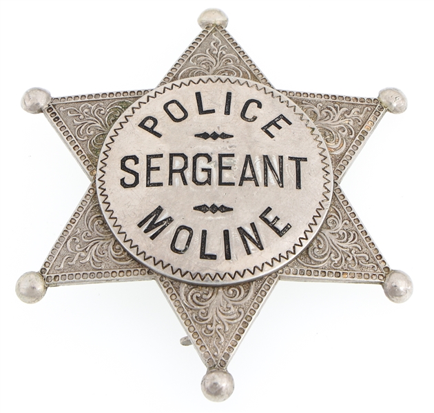 MOLINE ILLINOIS POLICE SERGEANT BADGE 