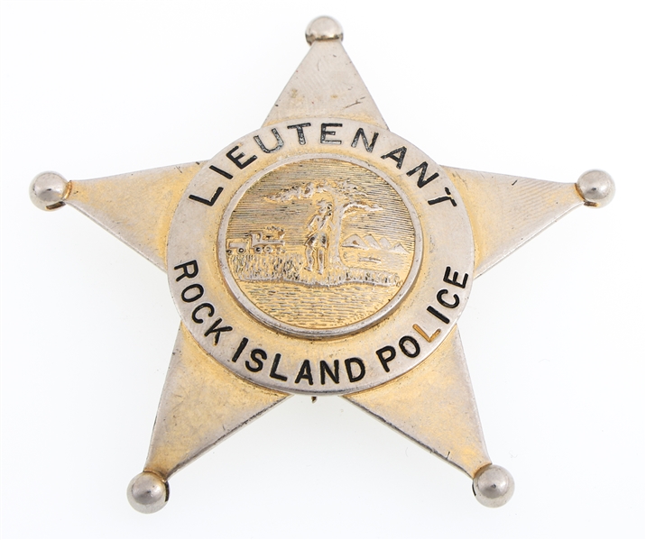 ROCK ISLAND ILLINOIS POLICE LIEUTENANT BADGE