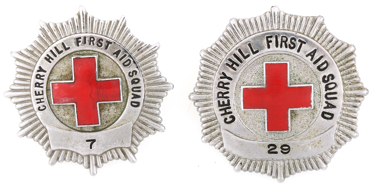 CHERRY HILL NEW JERSEY FIRST AID SQUAD BADGES LOT OF 2