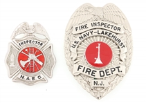 NEW JERSEY FIRE INSPECTOR BADGES LOT OF TWO