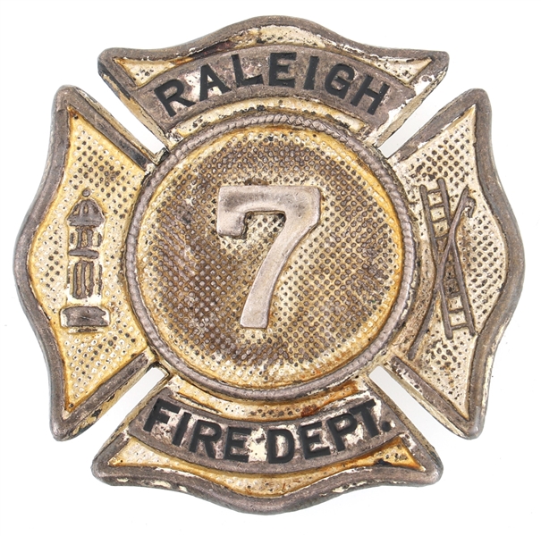 RALEIGH NORTH CAROLINA FIRE DEPARTMENT BADGE NO. 7