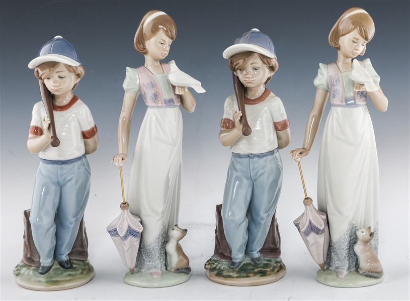 LLADRO PORCELAIN FIGURINES - SUMMER STROLL & CAN I PLAY