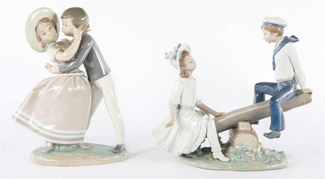 LLADRO PORCELAIN FIGURINES - SEE-SAW & PRECOCIOUS LOVE