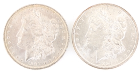 1890-P & 1890-O US MORGAN SILVER DOLLAR COINS 