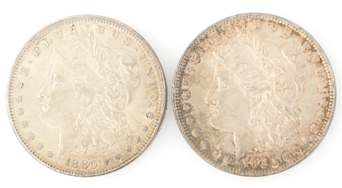 1880-P US SILVER MORGAN DOLLAR COINS 