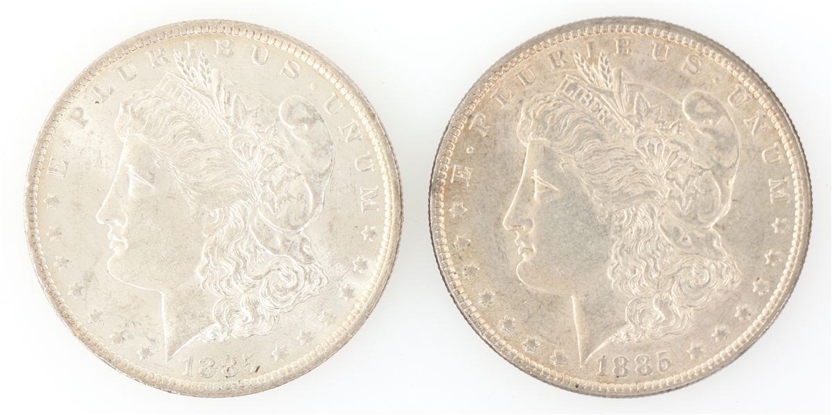 1885 US SILVER MORGAN DOLLAR COINS