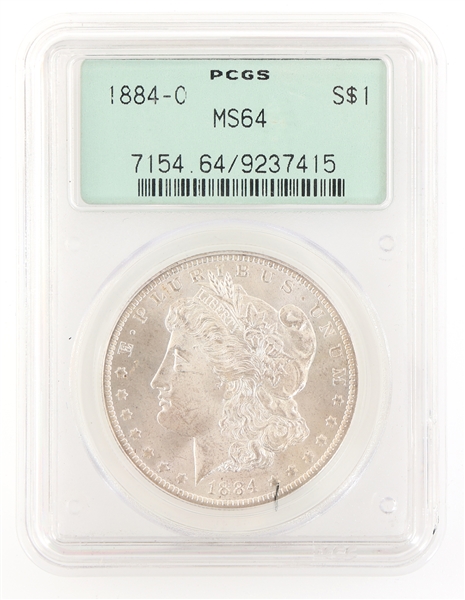 1884-O US SILVER MORGAN DOLLAR COIN PCGS MS64 OGH