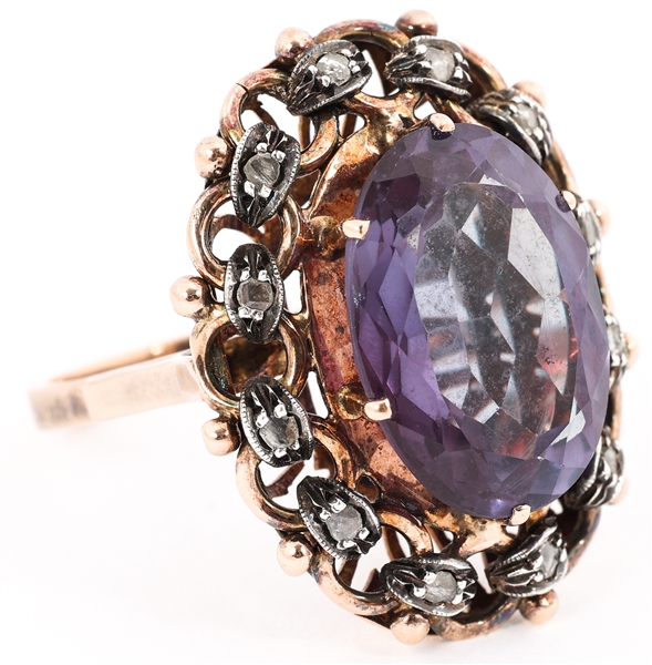 14K YELLOW GOLD MYSTIC TOPAZ COCKTAIL RING 