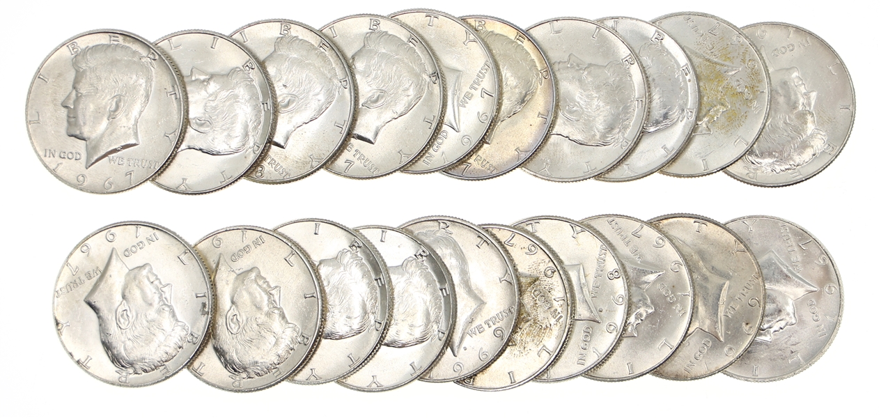 UNCIRCULATED 40% SILVER KENNEDY HALF DOLLARS LOT OF 20