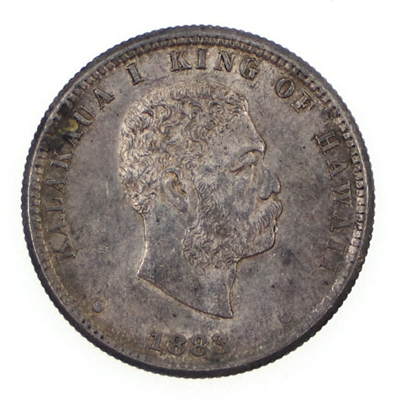 1883 KINGDOM OF HAWAII SILVER 1/4 DOLLAR COIN