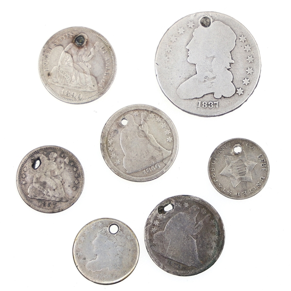 US 90% SILVER TYPE COINS - HOLED