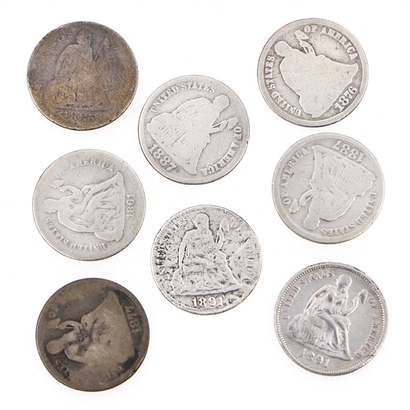 US SILVER SEATED LIBERTY DIMES 
