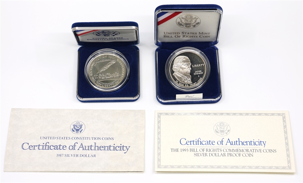 US BILL OF RIGHTS CONSTITUTION COMMEM. SILVER COINS