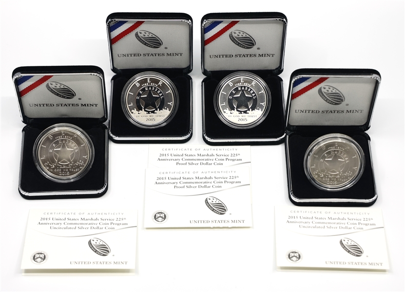 2015 US MARSHALS SERVICE 225th ANNIVERSARY SILVER COINS