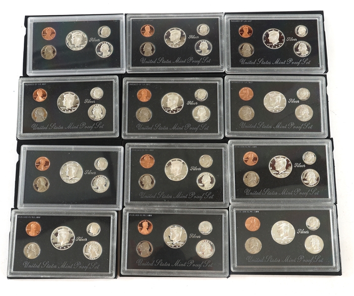 1994-1998 US MINT SILVER PROOF SETS - LOT OF 12