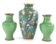 CHINESE CLOISONNE VASES - LOT OF 3