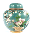 CHINESE CLOISONNE CHERRY BLOSSOM GINGER JAR