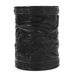 CHINESE CARVED ROSEWOOD BRUSH POT