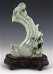 JADE SCULPTURE WITH WOOD BASE