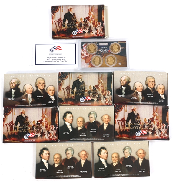 2007 & 2008 US MINT PRESIDENTIAL $1 COIN PROOF SETS
