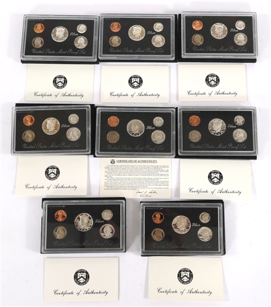 1993-1998 US MINT SILVER PROOF SETS - LOT OF 8