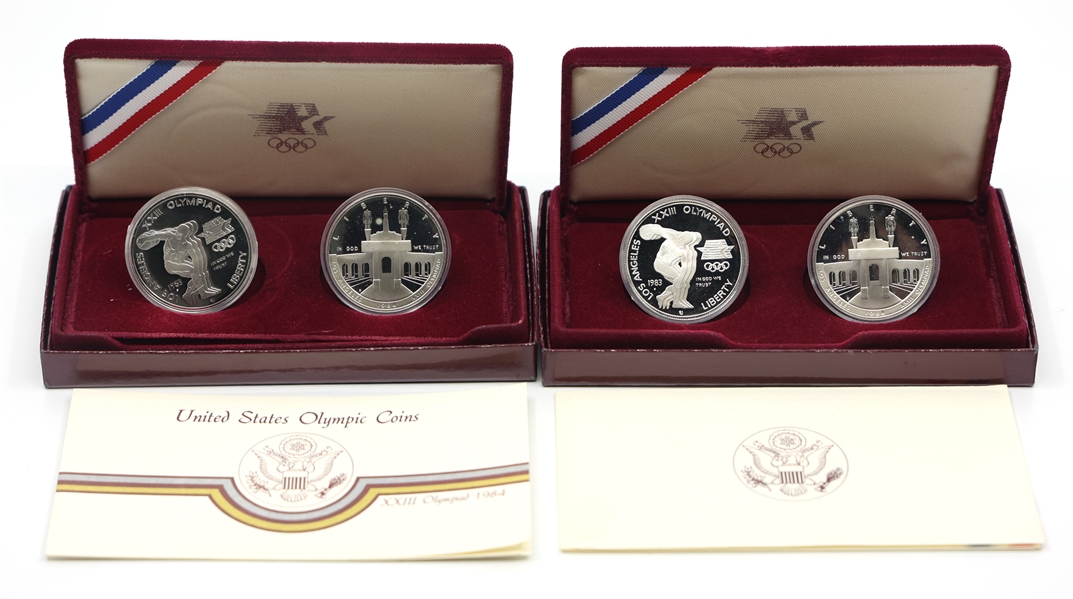 1983 US OLYMPIC COMMEMORATIVE SILVER DOLLAR COINS