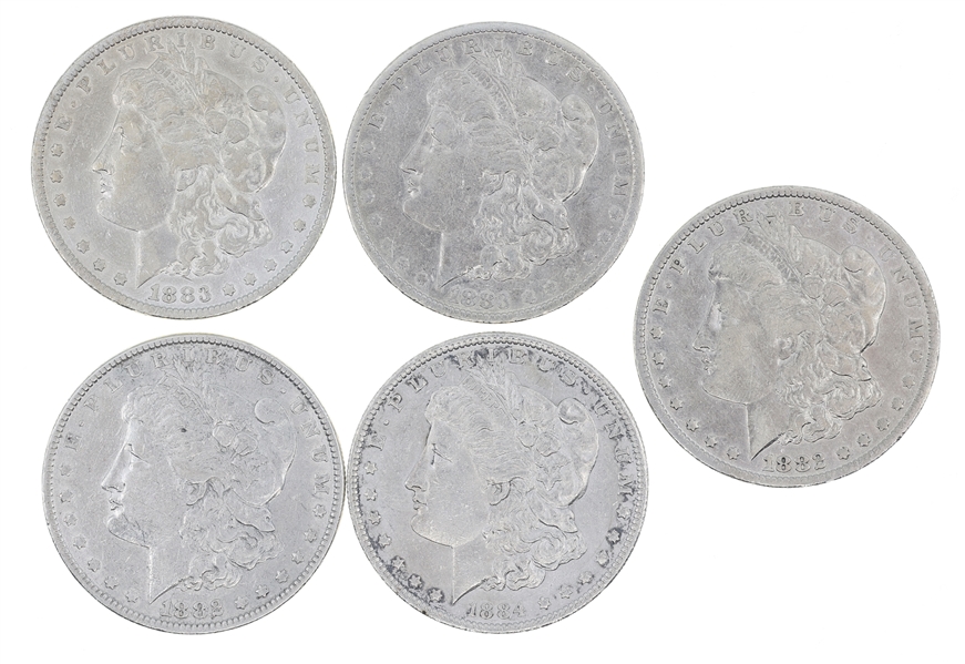 1882-1884 US SILVER MORGAN DOLLAR COINS