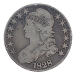 1828 US CAPPED BUST SILVER HALF DOLLAR COIN