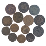 19th C. US LARGE 1 CENT & 2 CENT COINS