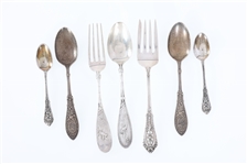 STERLING SILVER SPOONS & FORKS - WALLACE & WHITING
