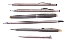 STERLING SILVER CASED PENCILS & ROLLERBALL PENS