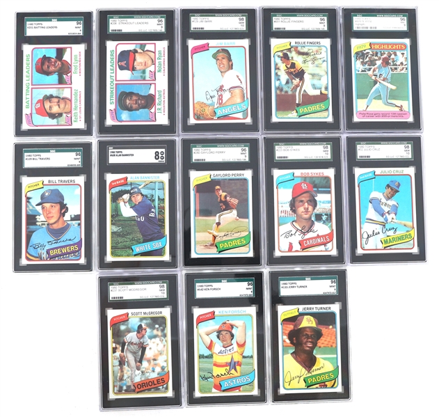 Lot Detail 1980 TOPPS BASEBALL CARDS SGC GRADED NM MT TO GEM