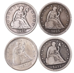1875-S US SILVER SEATED LIBERTY 20C COINS