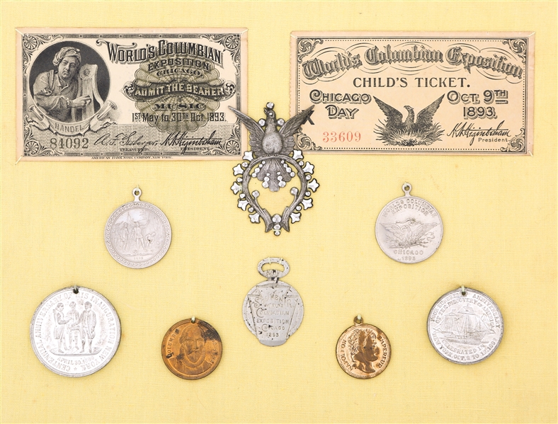 WORLD COLUMBIAN EXPOSITION COIN & TICKET DISPLAY