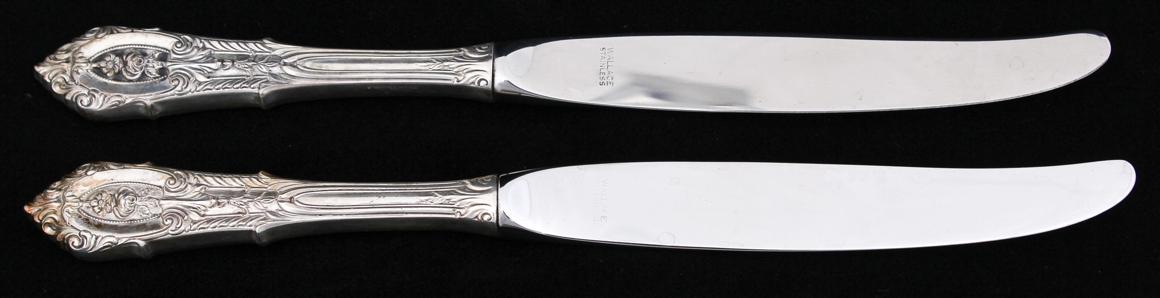 WALLACE STERLING SILVER ROSE POINT WEIGHTED KNIVES