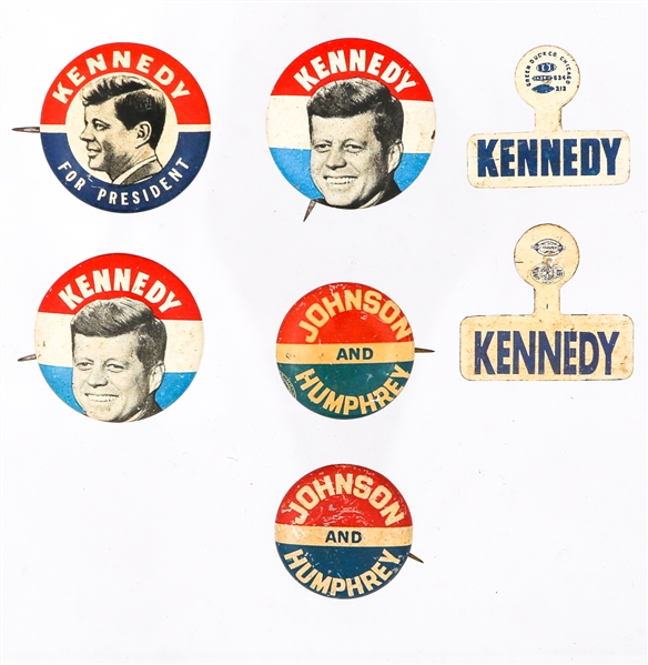 1960 JFK AND 1964 LBJ PRESIDENTIAL CAMPAIGN PINS