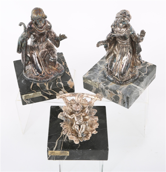 YAACOV HELLER STERLING SILVER NATIVITY STATUES LOT OF 3