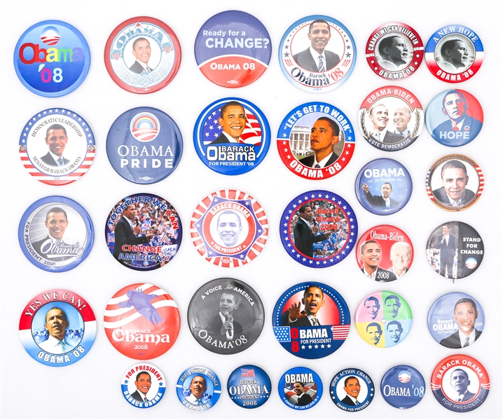 PRESIDENTIAL POLITICAL CAMPAIGN BUTTONS - OBAMA BIDEN