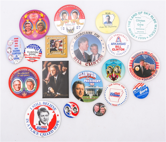 Lot Detail - PRESIDENTIAL POLITICAL CAMPAIGN BUTTONS - BILL CLINTON