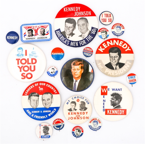 PRESIDENTIAL CAMPAIGN BUTTONS - KENNEDY JOHNSON 1960