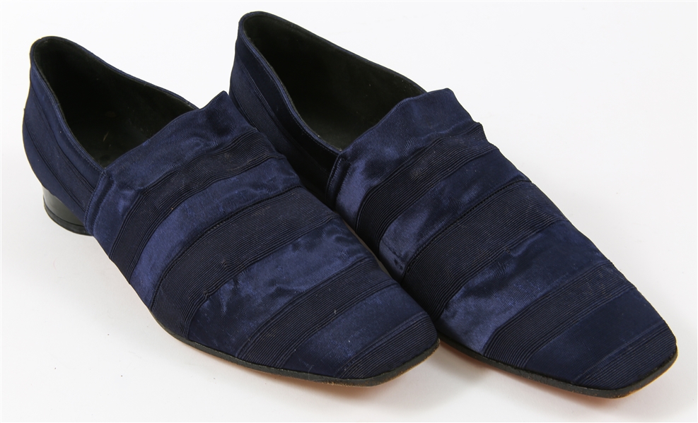 PHILIPPE MODEL WOMENS LOAFERS - NAVY BLUE SATIN