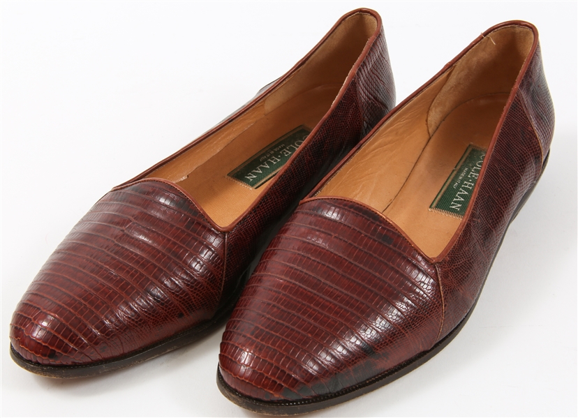 WOMENS COLE HAAN BROWN ALLIGATOR LOAFERS