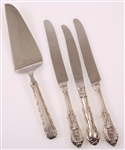 STERLING SILVER HANDLE KNIVES & PIE SERVER - LOT OF 4