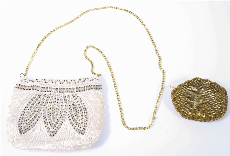 WOMENS BEADED SHOULDER BAG AND CHANGE PURSE