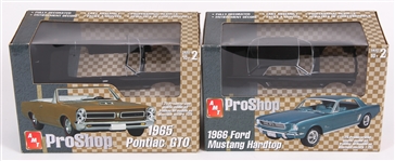 AMT PROSHOP 1965 PONTIAC GTO & 1966 FORD MUSTANG HARDTOP MODEL KITS