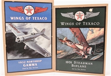 WINGS OF TEXACO METAL AIRPLANE COIN BANKS - LOT OF 2