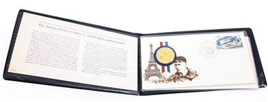 1977 AMERICA - FRANCE CHARLES LINDBERGH MEDALS & STAMPS