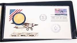 1977 AMERICA - FRANCE CHARLES LINDBERGH MEDALS & STAMPS