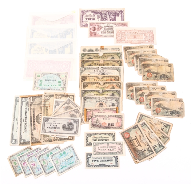 JAPANESE PAPER CURRENCY WWII 1940s - 50s