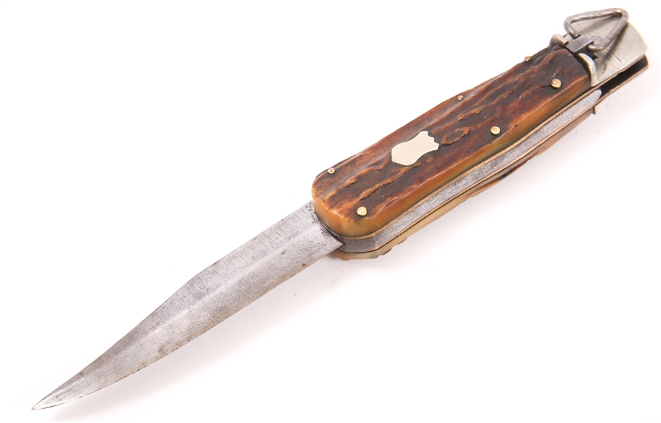 EARLY WELTERSBACH GERMAN STAG HORN FOLDING KNIFE